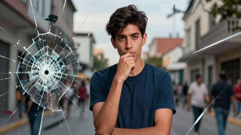 Retrato de joven mexicano simbolizando la adicción