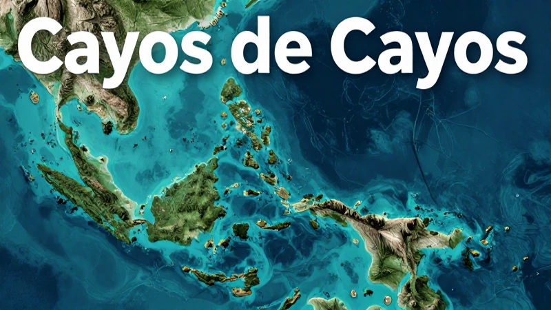 Cayos: Definición y Concepto Esencial para Entenderlos 4 Islas tropicales vírgenes, un mapa detallado y vibrante