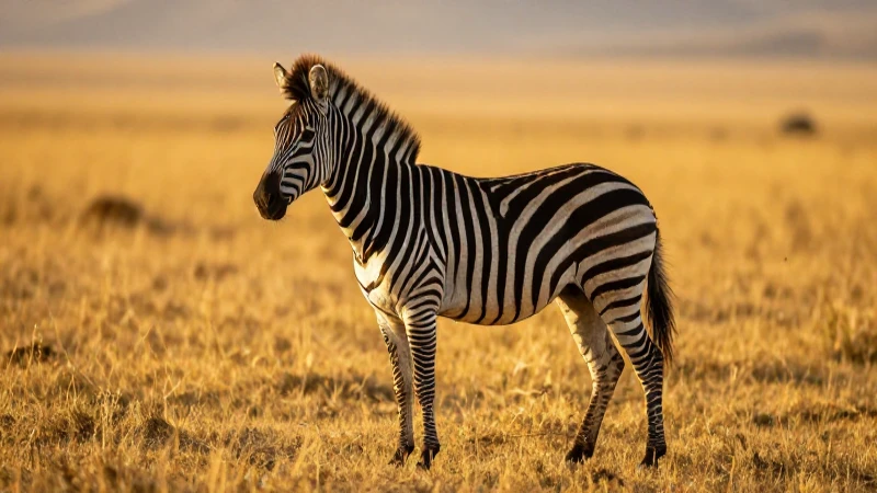 Cebra majestuosa en la sabana africana al atardecer