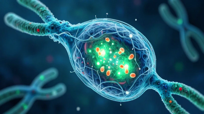 Célula haploide: Definición y concepto de células haploides 7 Célula haploide estilizada con cromosomas brillantes
