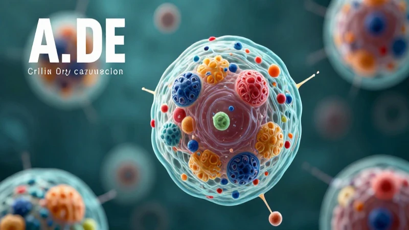 Células microscópicas vibrantes con estilo científico detallado