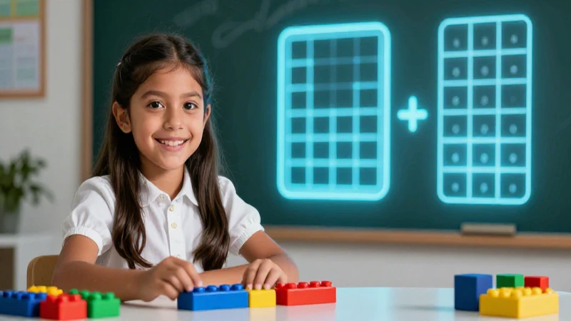 Estudiante mexicano aprende valor posicional con bloques
