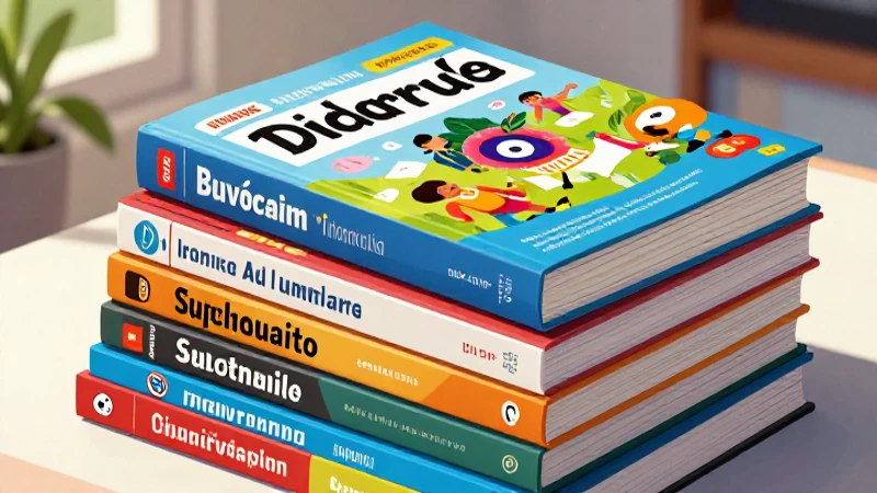 Ilustración vibrante de libros educativos y diseño mexicano