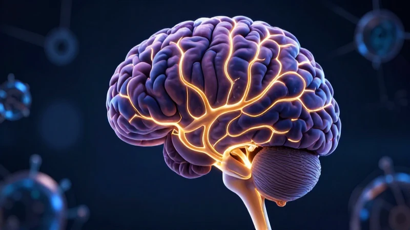Cerebelo detallado con red neuronal dorada