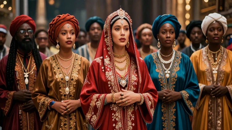 Cultura vibrante en vestuario ceremonial dramático