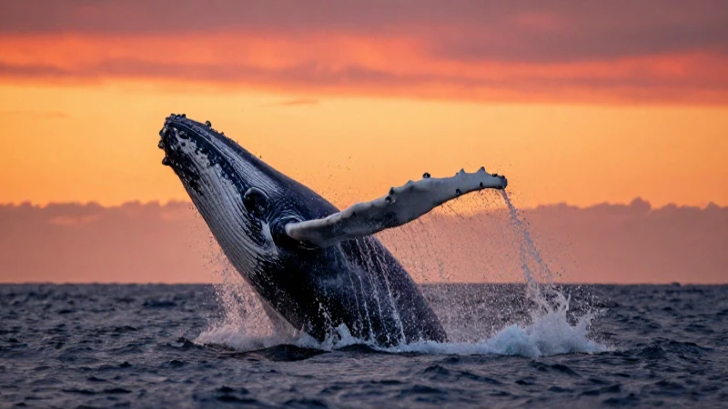 Cetáceo: Definición, Concepto y Características Clave 5 Ballena jorobada saltando bajo un atardecer vibrante