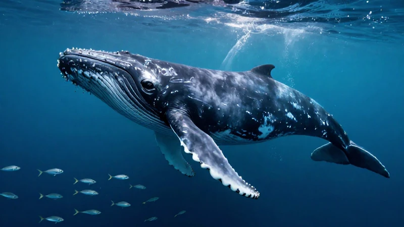 Cetáceo: Definición, Concepto y Características Clave 4 Ballena majestuosa nadando en aguas turquesas vibrantes