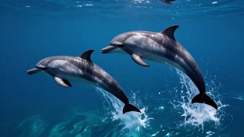Cetáceo: Definición, Concepto y Características Clave 3 Cetáceos: majestuosos delfines saltando en mar azul