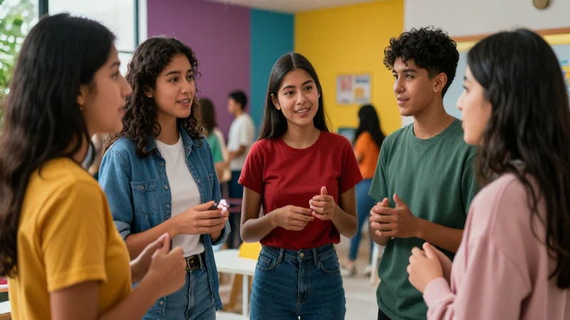 Jóvenes mexicanos vibrantes en un espacio moderno