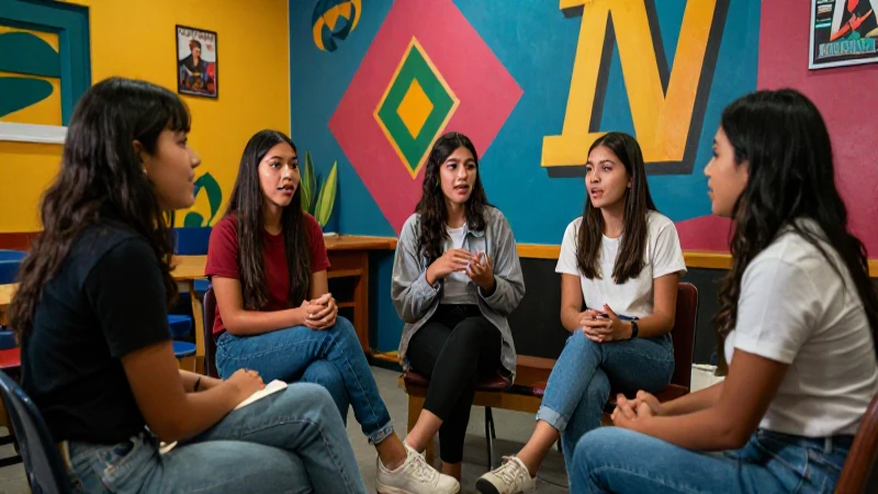 Diálogo vibrante de jóvenes mexicanos