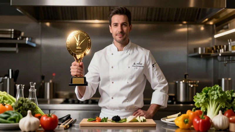 Chef profesional con premio en cocina moderna