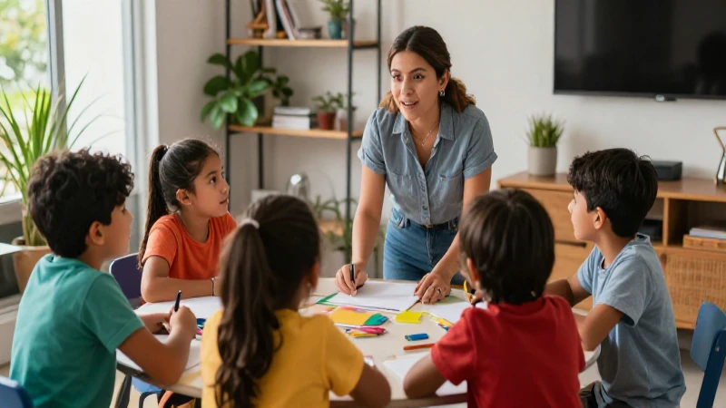 Niños creativos aprendiendo en casa con luz vibrante