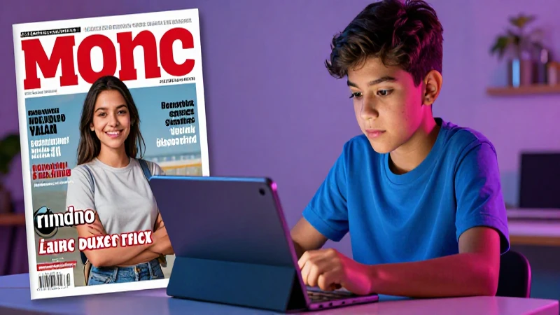 Joven mexicano estudia con tablet en portada digital