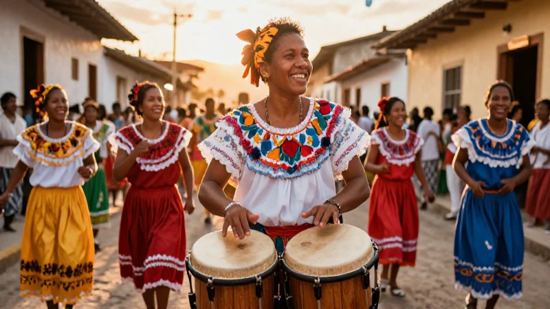 Chigualos: 20 Ejemplos de Arrullos y Chigualos Navideños 8 Afro-ecuatorianos festivos en vibrante celebración dorada