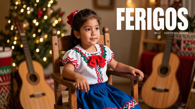 Chigualos: 20 Ejemplos de Arrullos y Chigualos Navideños 6 Niña mexicana festiva con instrumentos tradicionales