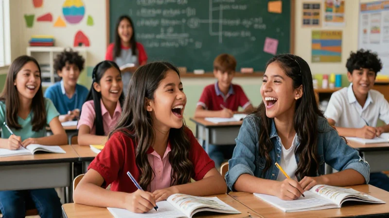 Estudiantes mexicanos felices en un ambiente dinámico y vibrante