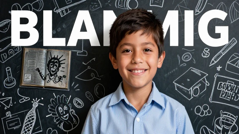 Niño sonriente ilustra arte moderno educativo