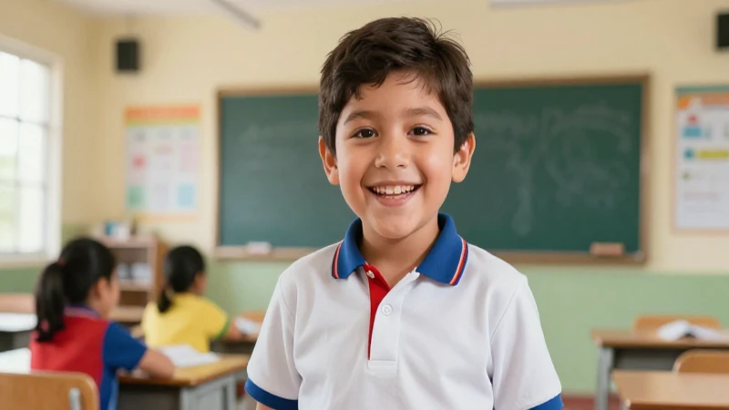 Ilustración realista de niño mexicano alegre