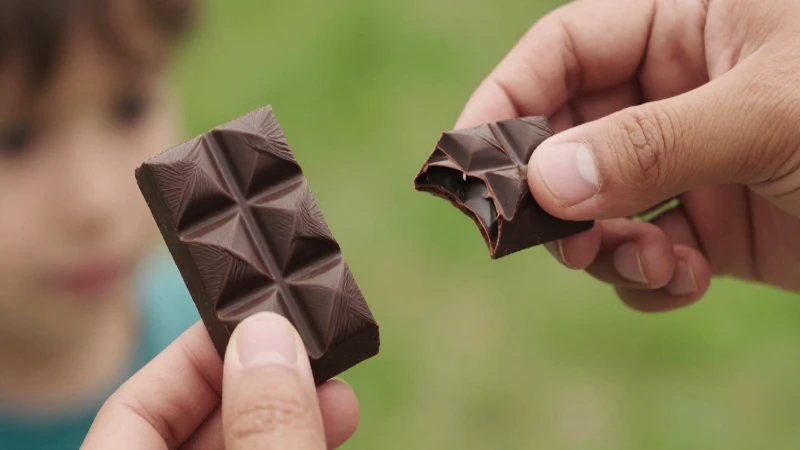 Cuál es la historia y beneficios del chocolate 7 Chocolate oscuro, detalle realista y estilo profesional