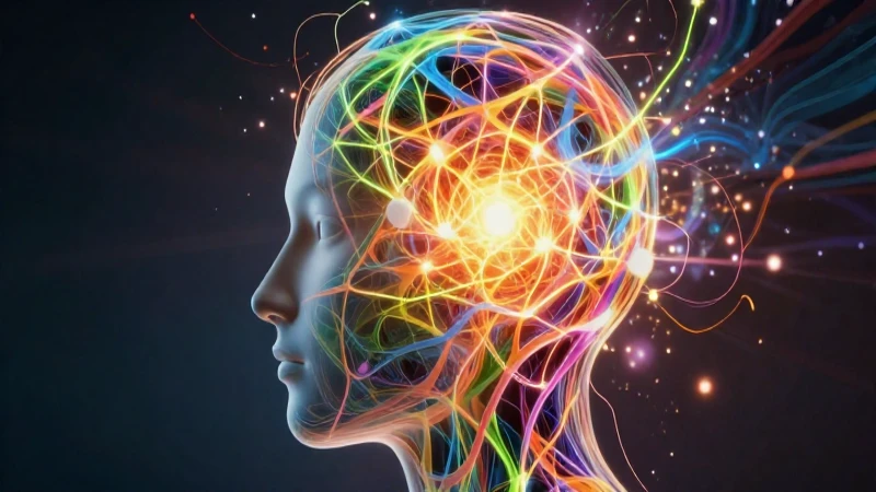 Cabeza abstracta con red de energía emocional