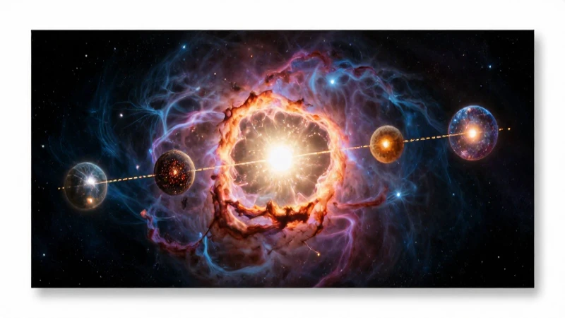 Ciclo de vida de una estrella: de nacimiento a final 7 Ilustración cósmica vibrante del ciclo de estrellas