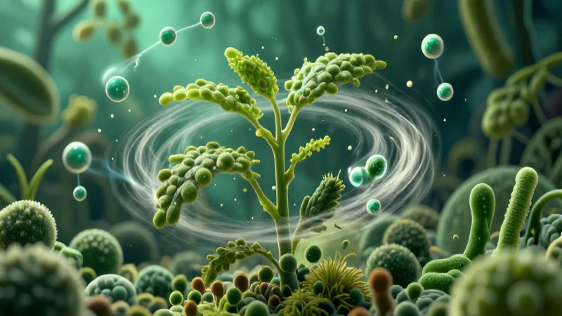 Planta verde vibrante en detalle artístico