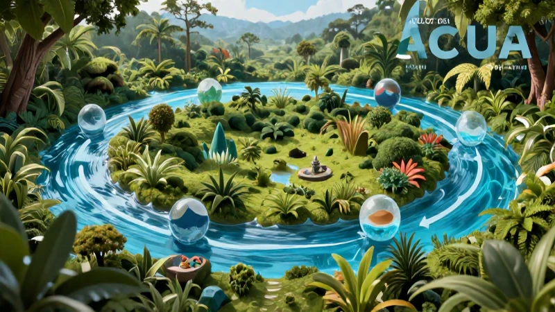 Ciclo del agua en México, ilustración educativa