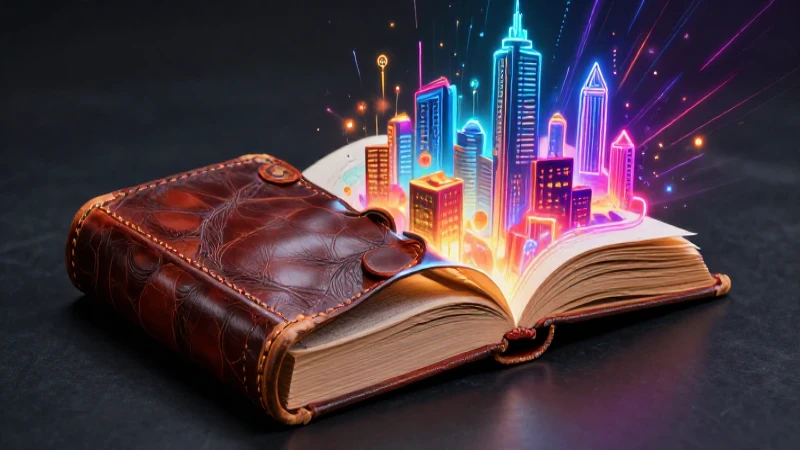 Qué es la ciencia ficción y cuál es su origen conceptual 9 Antiguo libro genera ciudad futurista vibrante