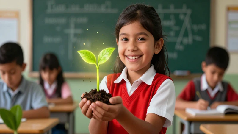 Aprende Ciencias Naturales divirtiéndote: 3º de Primaria 5 Niño sonriente sostiene brote mágico con luz