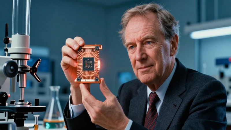 Jack Kilby innovador con circuitos en laboratorio