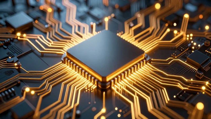Chip microprocesador con flujo de datos dorado dinámico