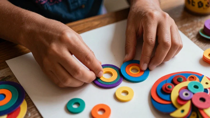 Círculos creativos y coloridos con estilo educativo mexicano