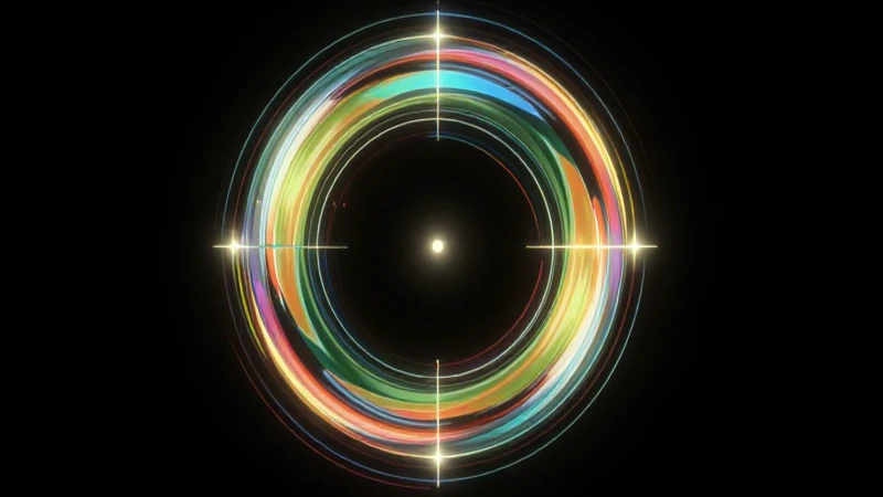 Circunferencia: Qué es, definición y concepto explicado 4 Ilustración abstracta geométrica, vibrante y brillante