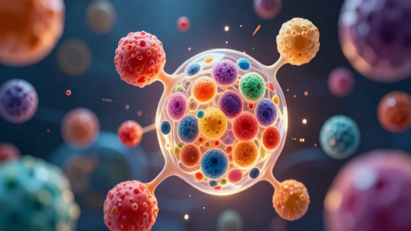 Célula microscópica brillante y vibrante