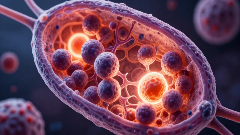 Detalle microscópico vibrante de células con iluminación dramática