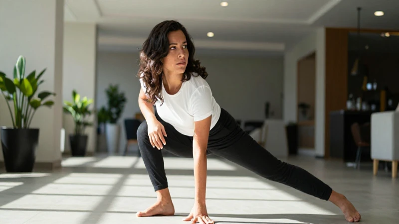 Movimiento para una salud óptima: Conoce las Conoce opciones 3 Joven mexicana estira bajo luz natural vibrante