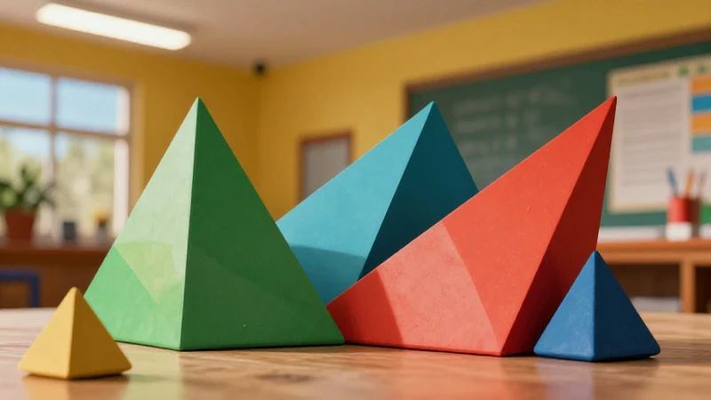 Conoce las clases de triángulos: equiláteros, isósceles, escalenos 4 Ilustración moderna de formas geométricas mexicanas vibrantes