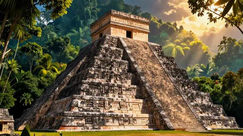 Clásico Período: Resumen y Características de América 3 Majestuosa pirámide mesoamericana en la jungla