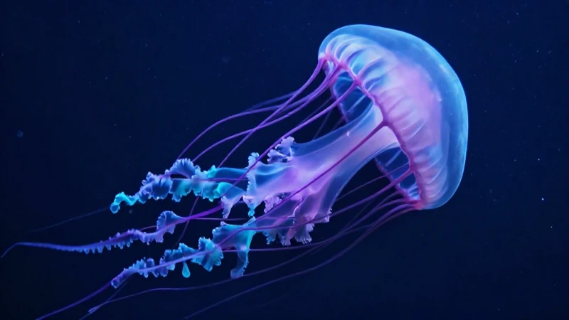 Clasificación de los Animales Invertebrados: 70 Ejemplos 8 Medusa púrpura y cian en el mar