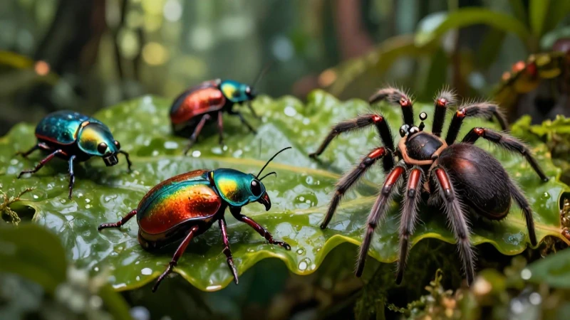 Clasificación de los Animales Invertebrados: 70 Ejemplos 5 Detalle vívido de artrópodos en la selva mexicana