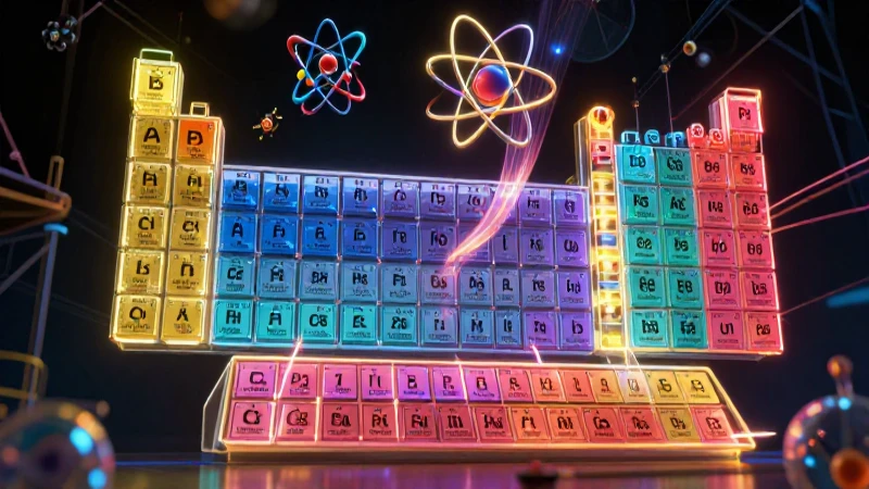 Futura tabla periódica con energía vibrante