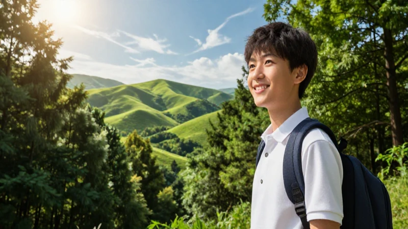 Clima templado: definición y concepto del clima templado 3 Estudiante sonriente en hermoso bosque natural