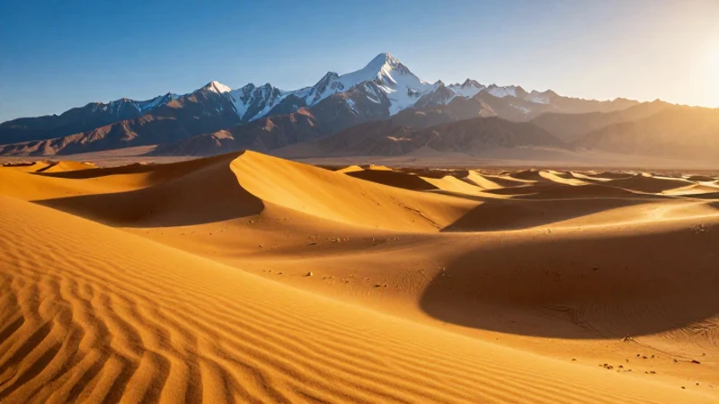 Gobi y Himalaya capturados en mágica hora dorada
