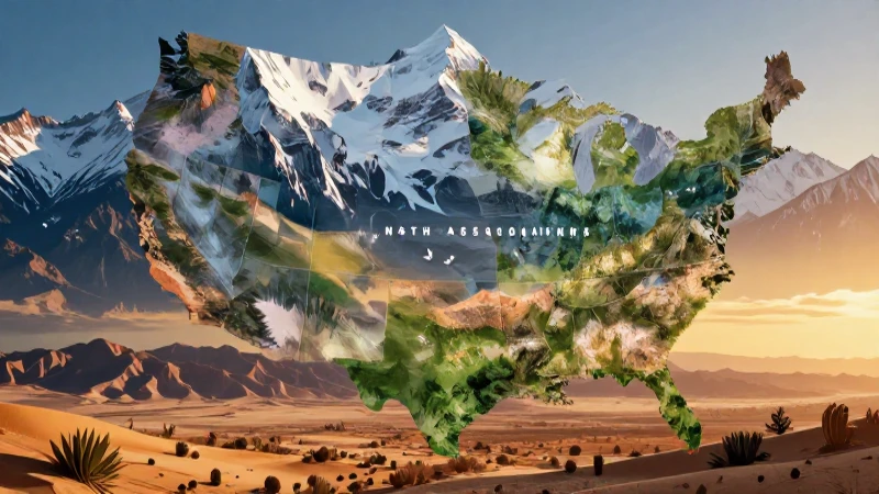 Clima norteamericano diverso en ilustración vibrante