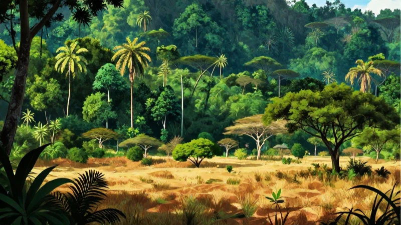 Clima Tropical: Características y Ambientes en el Tropico 4 Contraste dramático selva-sabana tropical vibrante