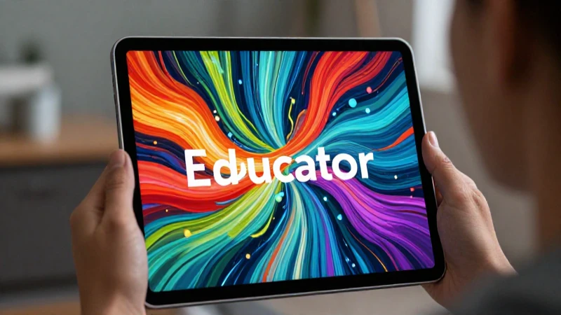 Educador dinámico y arte digital vibrante