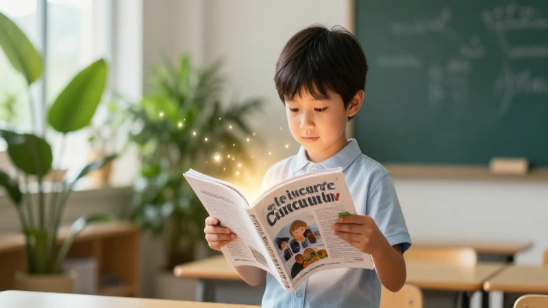 Niño aprendiendo con libro brillante moderno