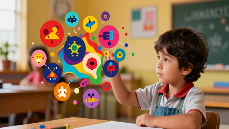 Niño curioso, aprendizaje vibrante con estética mexicana moderna