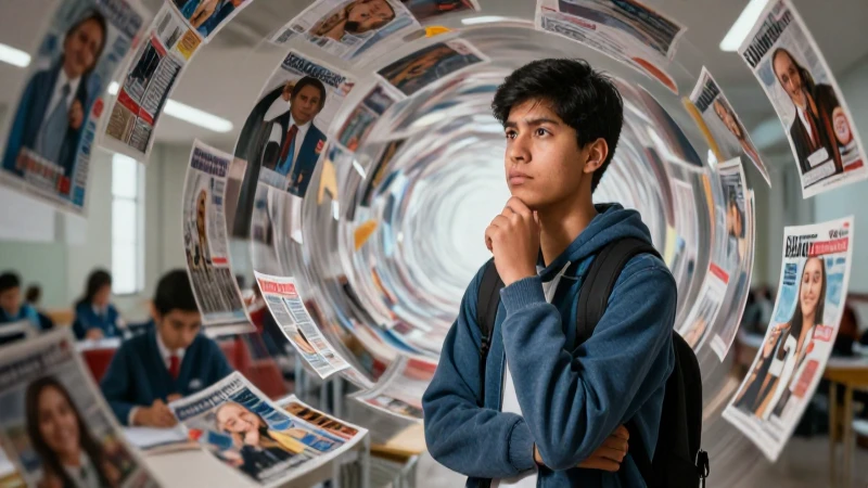 Joven mexicano contempla presión social abstracta y moderna