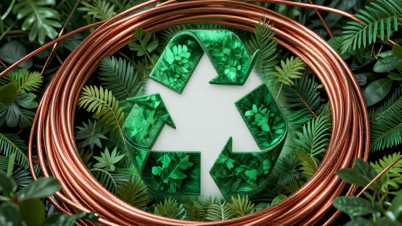 Arte vibrante de reciclaje y cobre